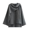 Women's Asymmetric Knitted Scarf Jacket - Fall/Winter 2025 European & American Style