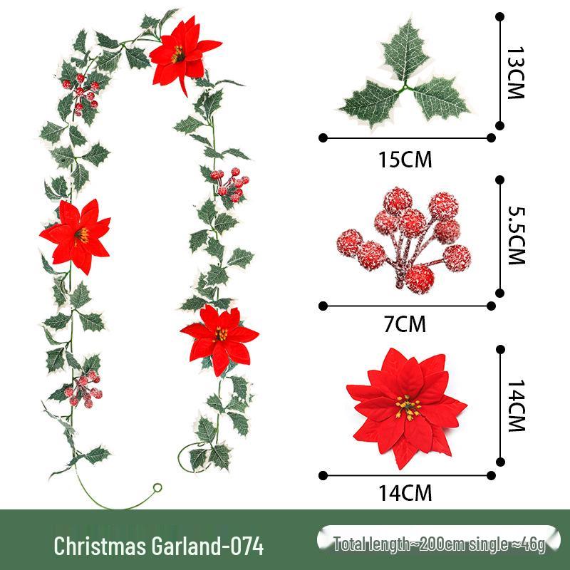 Christmas Frosted Red Berry Vine Arrangement - Artificial Holiday Home Decor