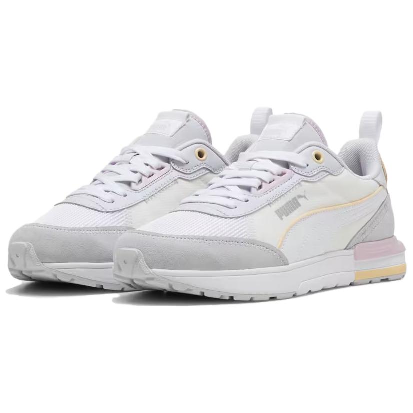 Puma R22 Wygodne Wszechstronne Niskie Codzienne Buty Damskie Trampki Białe Srebrne 387066-37