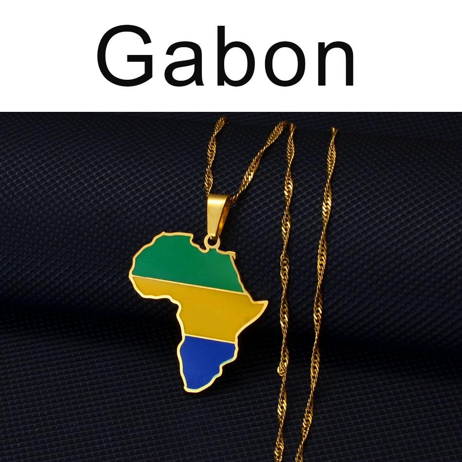 Anniyo 3CM Hip-hop Africa Map Pendant Necklace Jewelry Eritrea,Gambia,Guinea,Congo,Tunisia,Benin,Libay,Namibia,Chad,Botswana