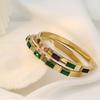 Accessories 18K Electroplated Rectangular Zircon Buckle Bracelet Fashion Light Luxury Zircon Women Titanium Steel Bracelet