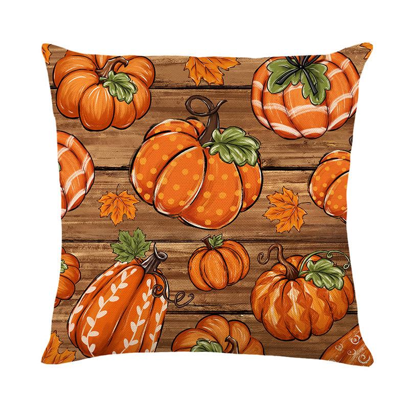 1pc Orenge Pumpkin Themed Cushion Cover Soft Cozy Cover Thanksgiving Day Pillowcase for Living Room Couch Decoration
