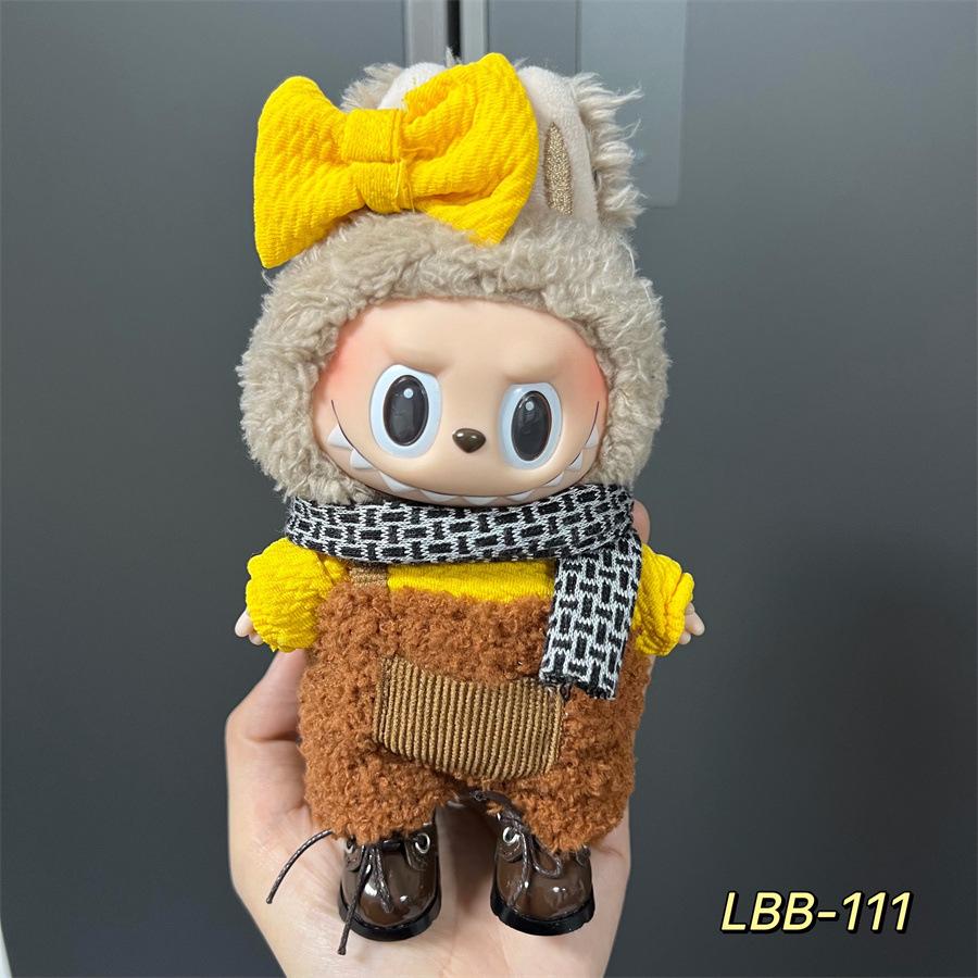 17cm Labubu V2 V1 Trendy Clothes Outfit Accessories Idol Doll Clothing for Kid Gift Labubu Ropa Doll Clothes Set (No Doll)