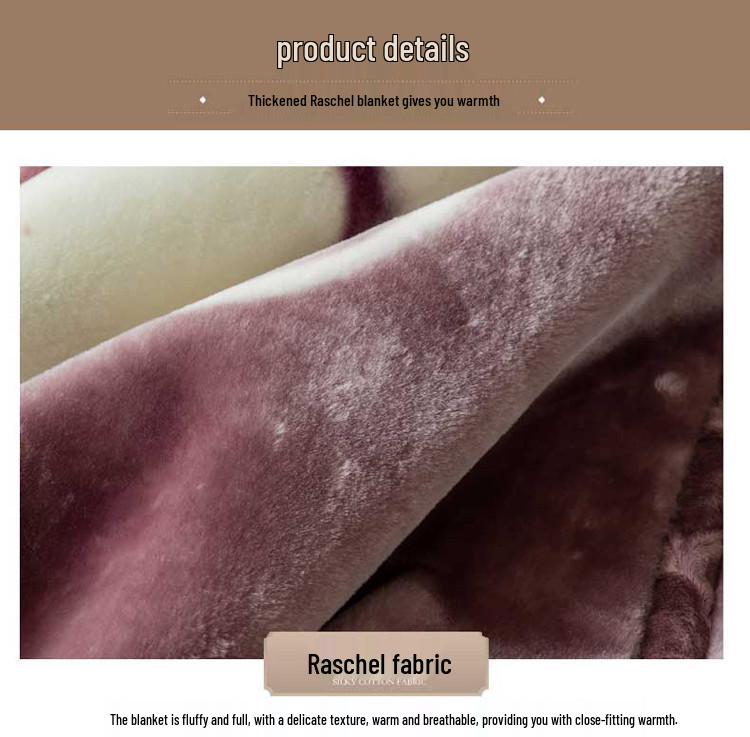 Double-Layer Raschel Blanket: Thick, Warm Crystal Velvet Cover for Autumn and Winter