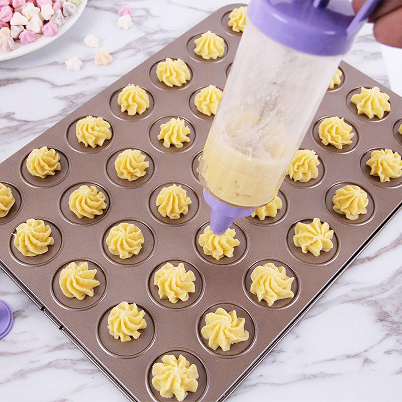 Cookie Press Set With Cake Cream Decorating Syringe Baking Pastry Nozzle