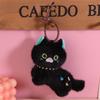 Cute Cat Plush Toy Keychain Cartoon Kitten Soft Stuffed Doll Pendant Car Key Ring Backpack Bag Decor Kid Gift