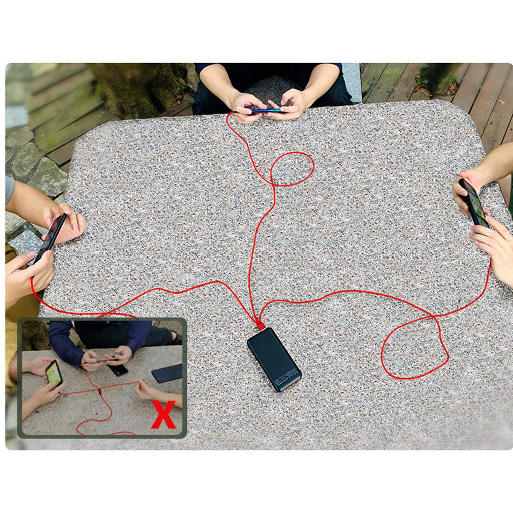 3 in 1 USB Cable, USB to 3x Type-C Connector Power Supply Cord Wire Quick Charging Charge Line Extension Cord