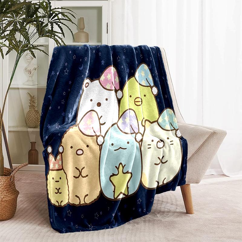 1pc Blanket Sumikko Gurashi1 Print Design, Lightweight Blanket for Sofa, Bed- Soft &Warm, Gift for All Seasons like Christmas, Halloween