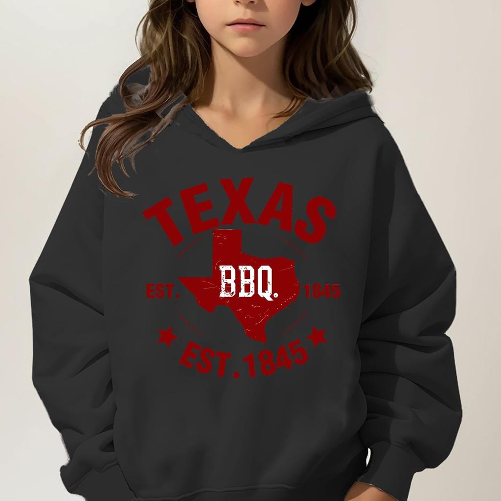 0709 TEXAS Boys' & Girls' Casual Long-Sleeve Hoodie – Kids' Autumn/Winter Athletic Top / Outdoor Hoodie