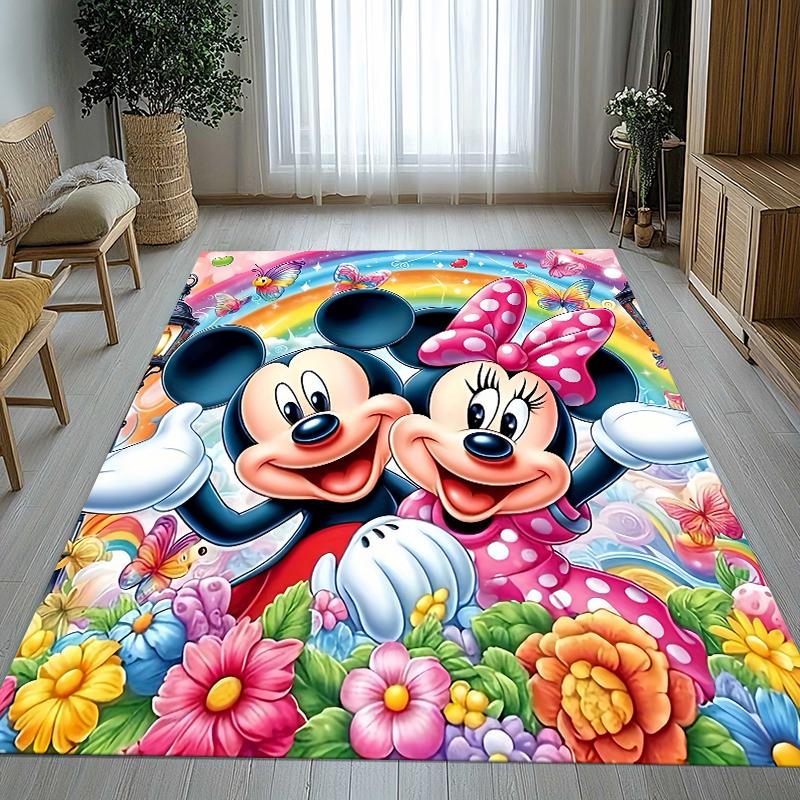 

Cartoon Mickey Minnie Mouse Donald Duck Living Room Non-Slip Area Rug Soft Carpet for Bedroom Playroom Sofa,Home Decor Doormat 40x60cm