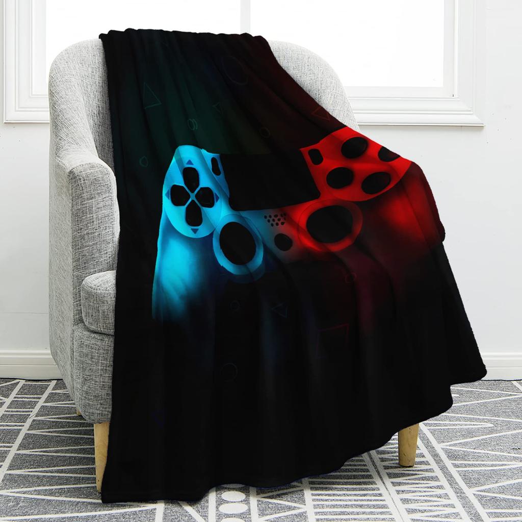 VIKAMA Gaming Wind Cover Blanket Gamepad Gradient Dazzle Color Sofa Blanket Bedroom Blanket Home Four Seasons Blanket