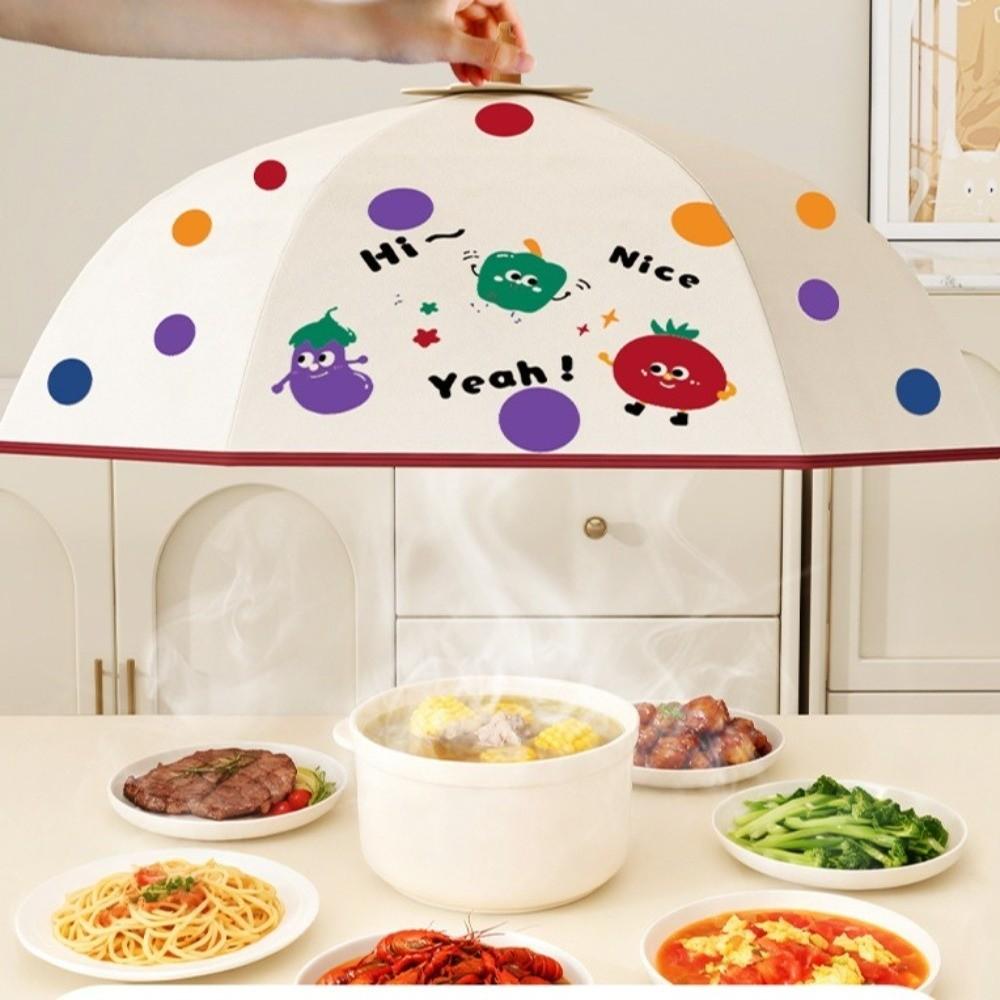 Umbrella Style Vegetable Cover Aluminum Foil Insulation Cover Reusable Dust Cover  Kitchen