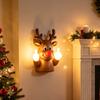 Funny Gifts for Adults Christmas Middle Finger Light, Naughty Santa Claus Reindeer Giving Lamp with LED Decorative Resin Figurine Warm Glow, Wall And
