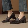 New Women's Leather Fashion Single Shoes Casual Solid Color Large Size Women's Shoes Casual Sheepskin High Heels Foot Shoes Women