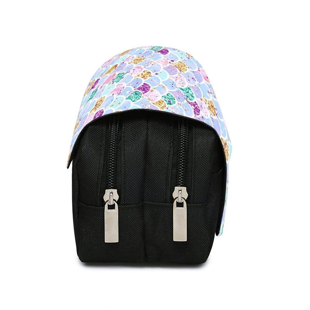 Mermaid Print Double Layered Flip Pen Case for Boy/Girls Best Gifts 2D Cartoon School Supplies Pencil Case for Children