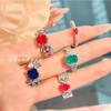 Elegant French Vintage Women Rings with High Carbon Diamond Red Corundum and Blue Spinel Simple Fashion Jewelry