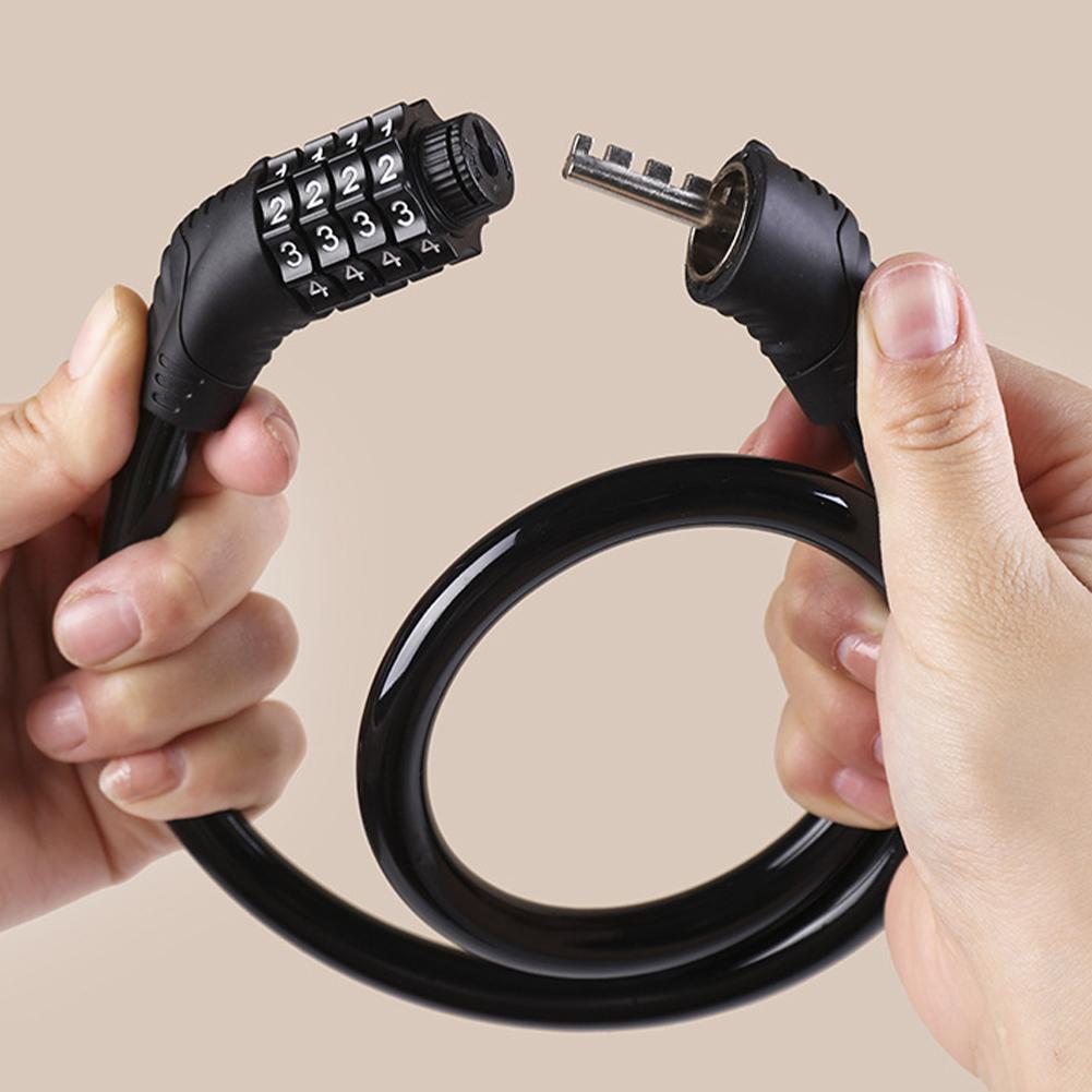 4 Digital Code Bicycle Cable Lock Anti-theft Alloy Steel MTB Road Bike Cable Code Combination Password Lock Security Padlock