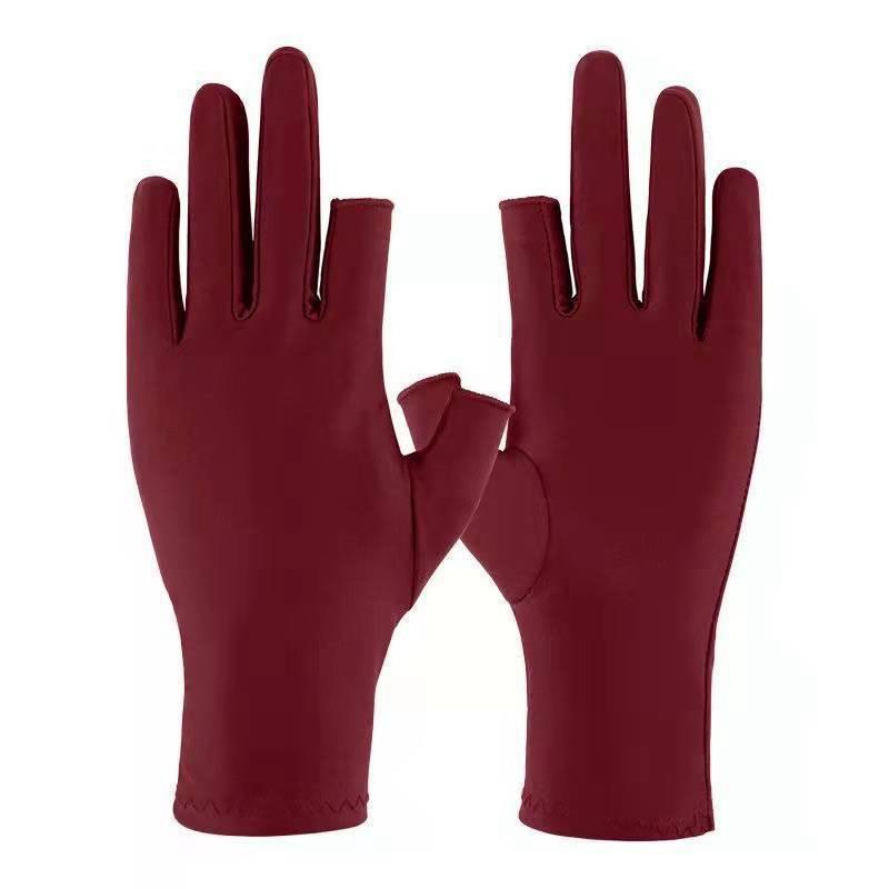 Half-finger Gloves Anti-ultraviolet Driving Gloves Summer Thin Semi-Finger Stretch Ice Silk Sunscreen Gloves
