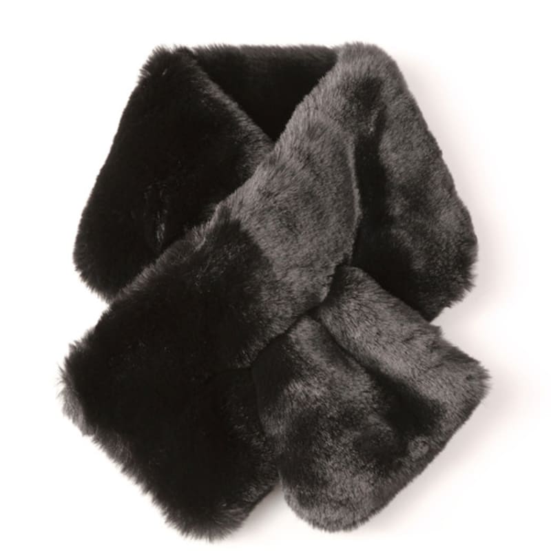 LALA Fur Široká šála - Černá