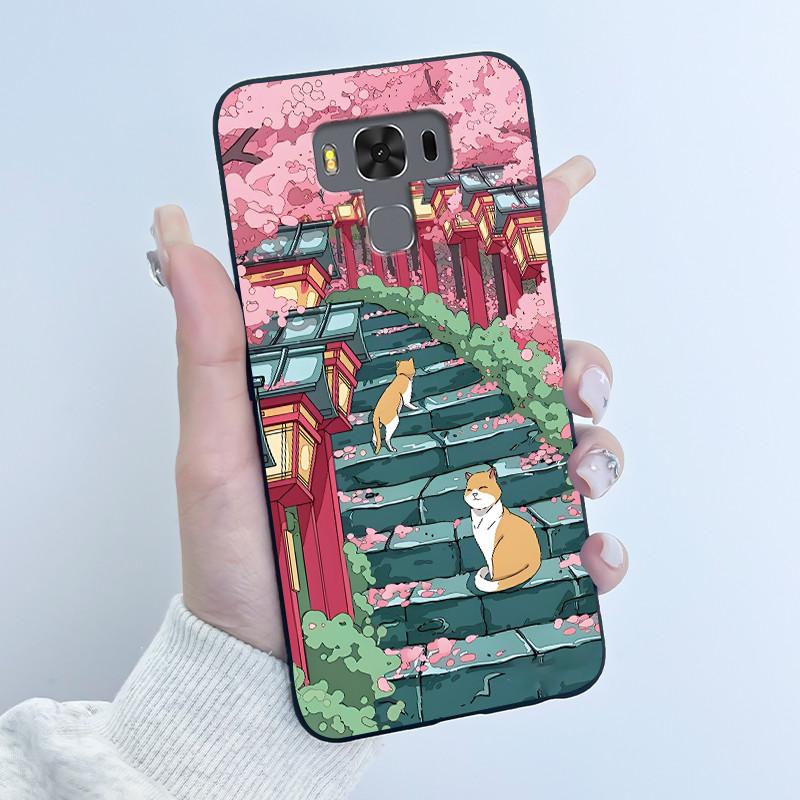 Case For Asus ZenFone 3 Max ZC553KL Capa Coque Cute Cartoon Printing Shell Protective Cover Soft Silicone Black Casing Funda