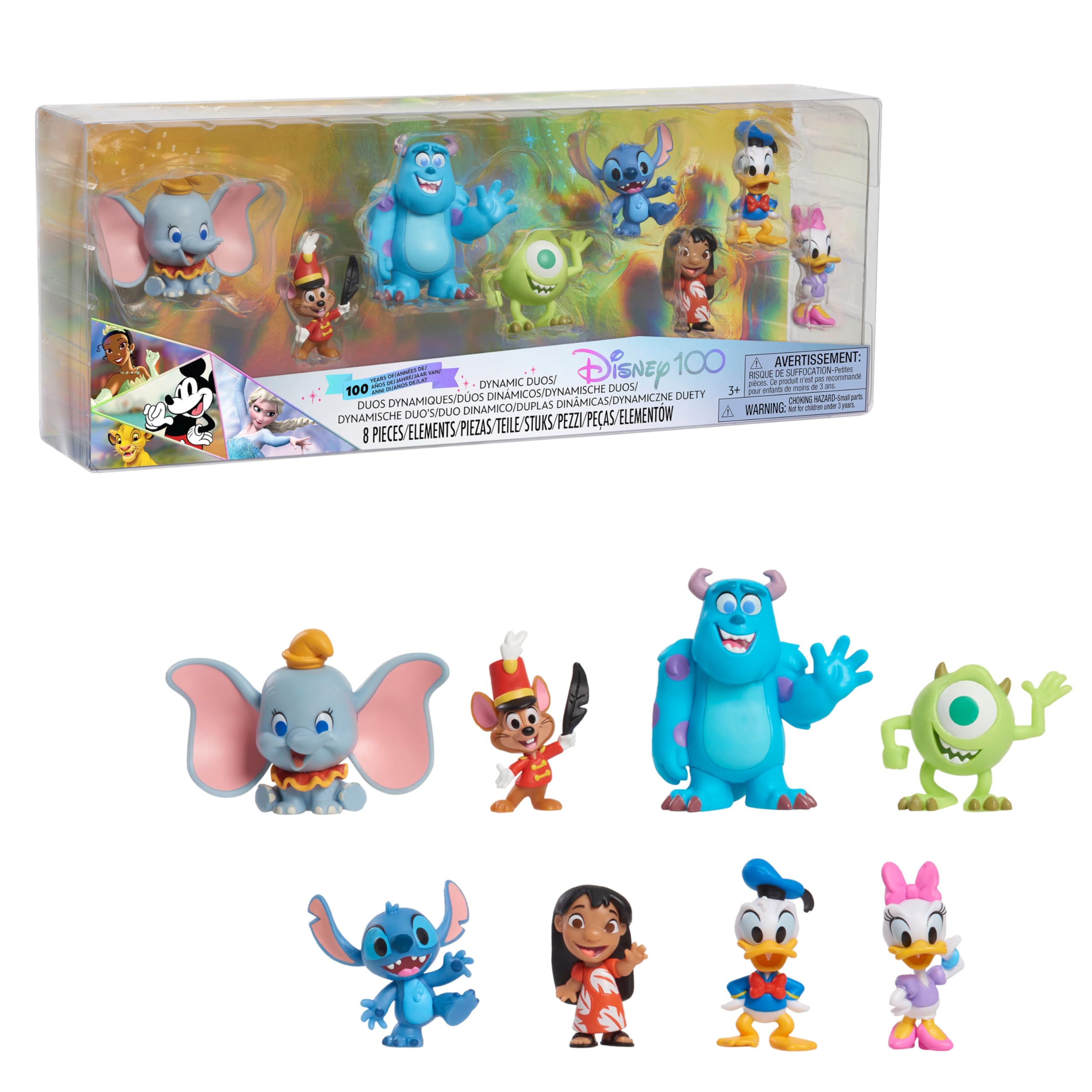 

Disney Dynamic Duo Celebration Collection Limited Edition Just Play Toys for Kids Ages 3 and Up 8-Pack Figures,