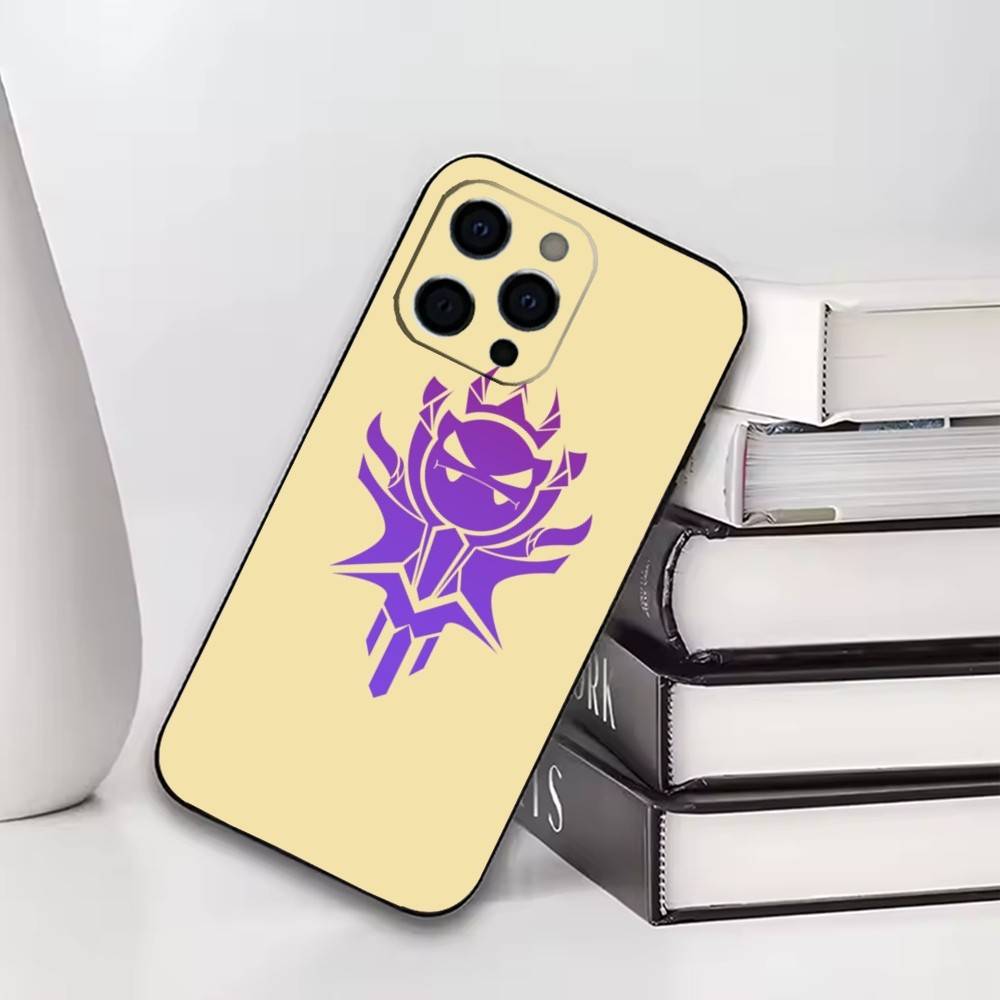 

G-Geometry Dash Phone Case For iPhone17,16,15,14,13,12,11 Plus,Pro Soft Silicone Black Cover iPhone16promax