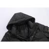 2025 Winter Fashion Casual Down Jacket PU Fabric Men's Hooded Trend Men's Loose Warm Down Jacket Cotton Jacket
