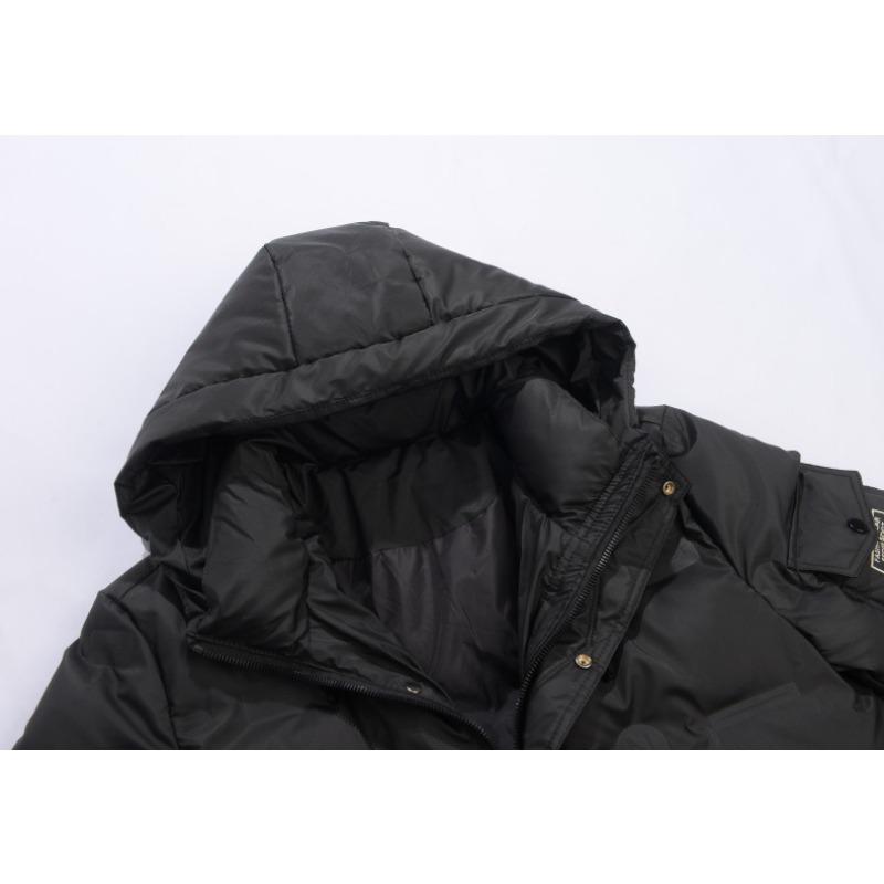 2025 Winter Fashion Casual Down Jacket PU Fabric Men's Hooded Trend Men's Loose Warm Down Jacket Cotton Jacket