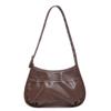 New trendy wide shoulder strap messenger bag crescent bucket saddle bag niche design versatile women's bag