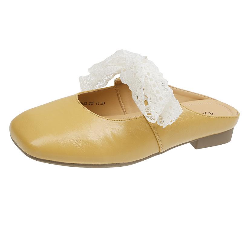 

Fashion Slippers Women Summer Shoes Cover Toe Square heel Block Mary Janes Shoes Women flip flop Outdoor Ladies Slides Square heel Cover 40 жёлтый
