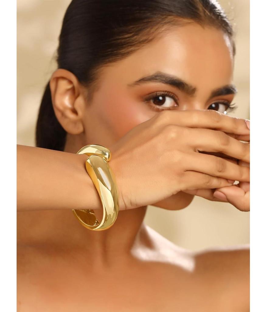 Elvora Armreif für Damen | Modische goldene Armbänder Handaccessoires für Frauen | Offene Kada-Armreifen für Mädchen