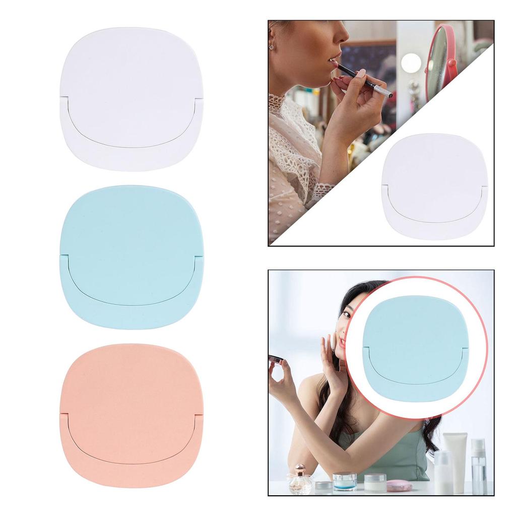 Compact Mirror Handheld Makeup Mirror Storage Case 3 Mode Lighted Travel Mirror