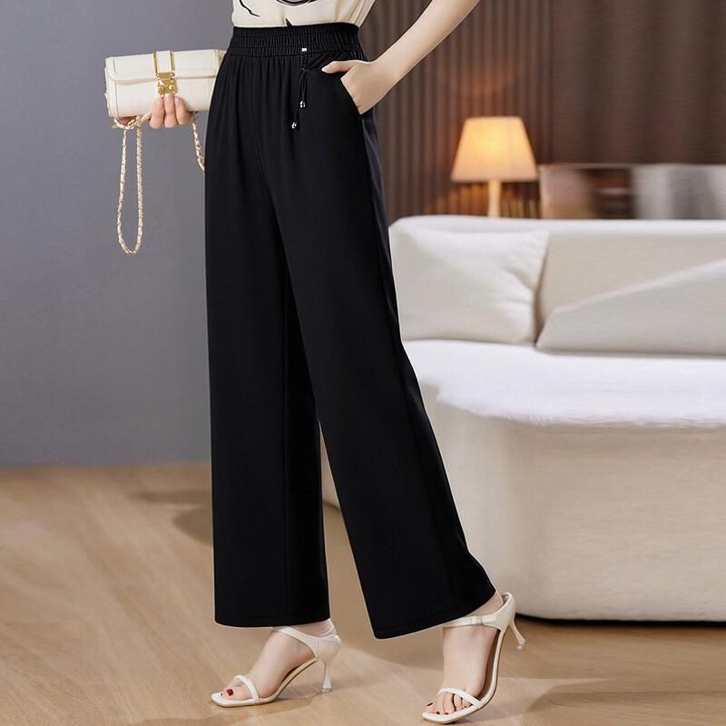 Pasiter Women s Elastic Waist Straight-Leg Casual Trousers XL