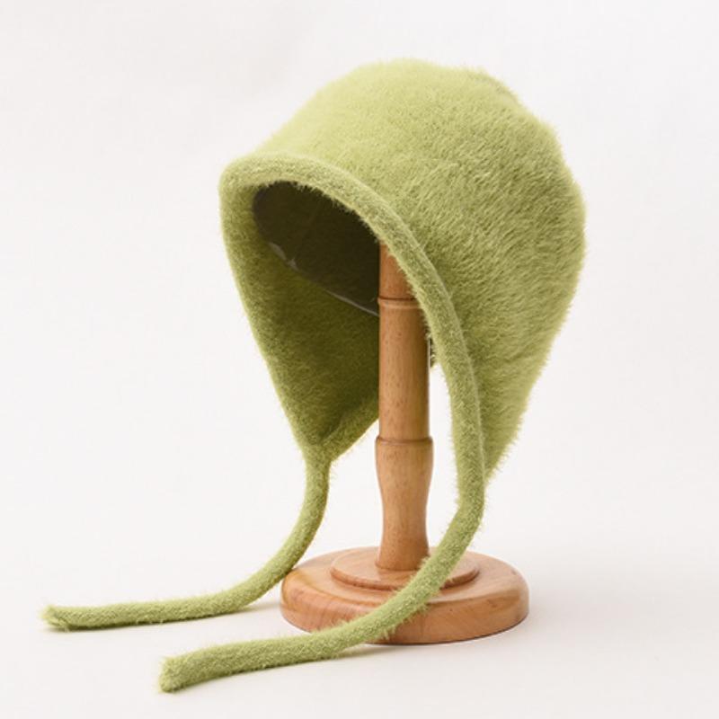 Mütze Damen Winter Warm Ohrenschutz Gestrickte Überziehmütze Sturmhaube Hut Band Doppelnutzung Plüsch Blitzmütze