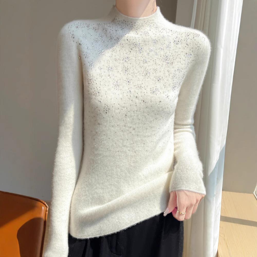 Autumn and Winter Seamless One Half-high Neck Women's Inner Slim Bottoming Knitwear
