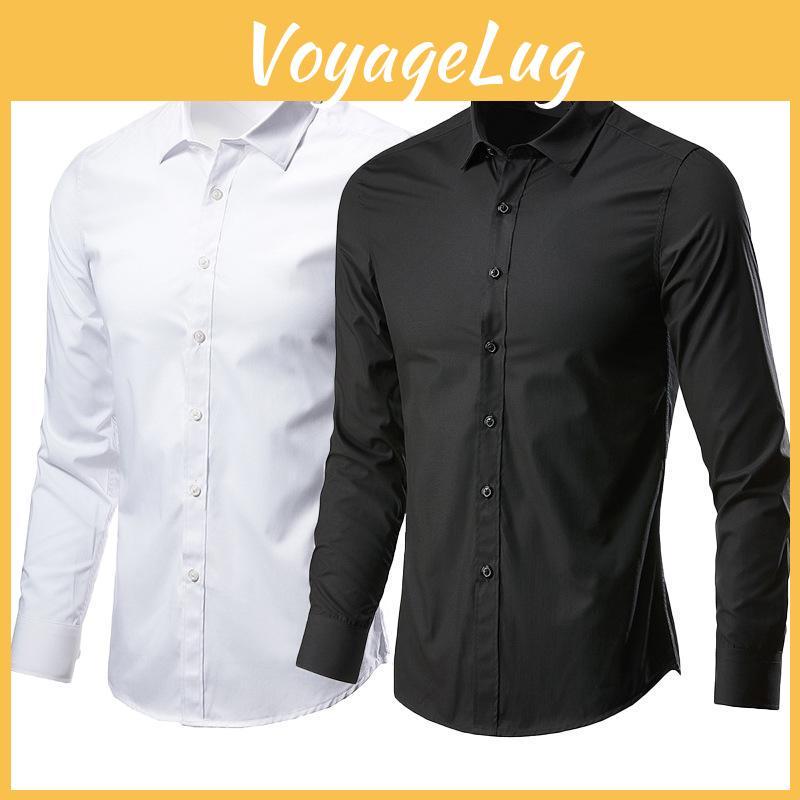 Longsleeved White Shirt Noniron Mens Business Formal Wear Slim Korean Version Of Professional Work Mens White Casual Suit Shirt