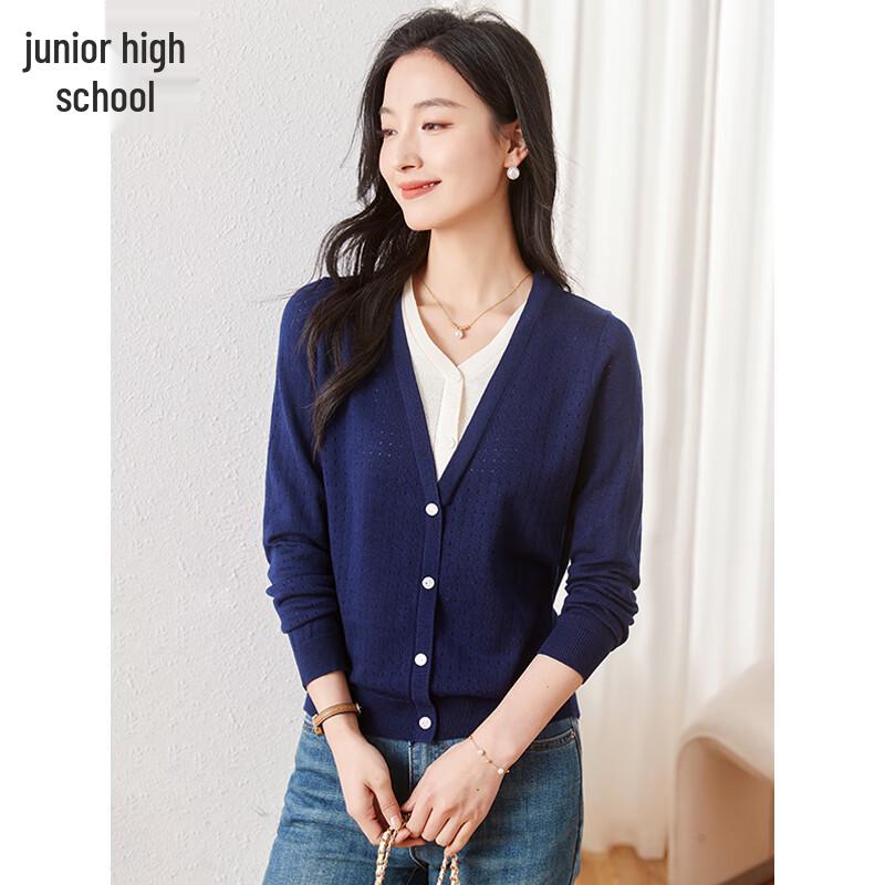 Chushen Damen V-Ausschnitt Faux-Zweiteiler Wollmischung Stricktop