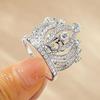 Women's Wide Band Micro-Paved Zircon Ring - Fashionable, Luxurious, Trending Statement Jewelry