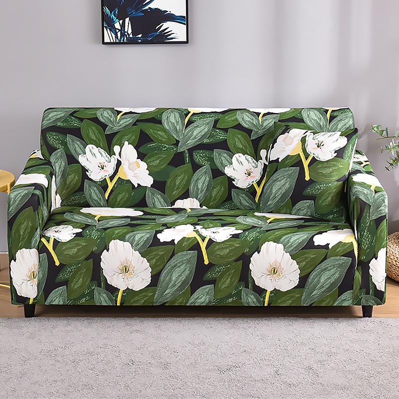 Floral Printing Elastic Slipcovers Stretch Sofa Covers for Living Room Corner Couch Cover Sectional Armchair Cover 1/2/3/4 Seat