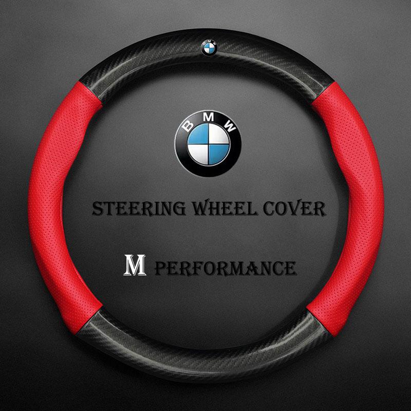 Carbon Fiber Steering Wheel Cover for BMW 3 5 6 7 Series E39 E46 E60 E90 F01 F10 F15 F20 X1 X2 X3 X5 X7 - Car Accessory