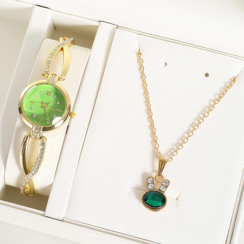 Leichter Luxus Kleines Zifferblatt Armband Set Damenuhr