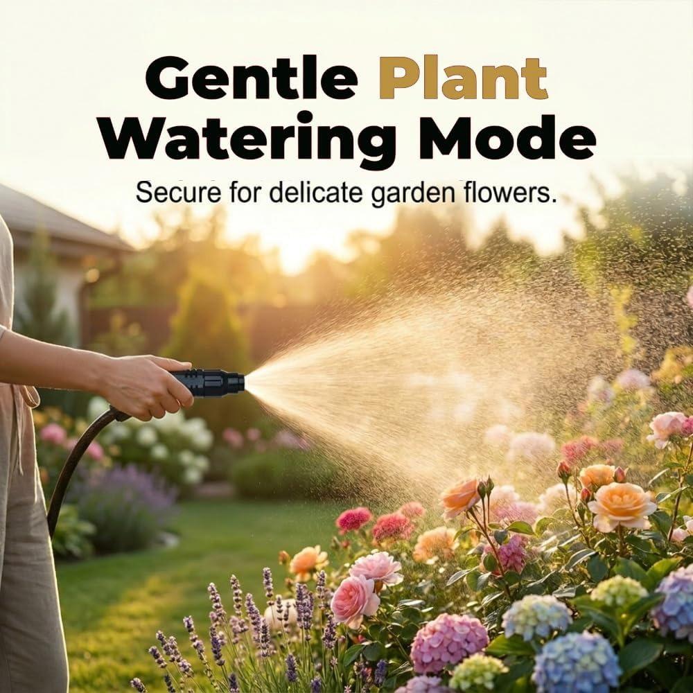 Household high-pressure car wash water gun with booster nozzle, high-pressure water gun booster nozzle with 2 water hoses