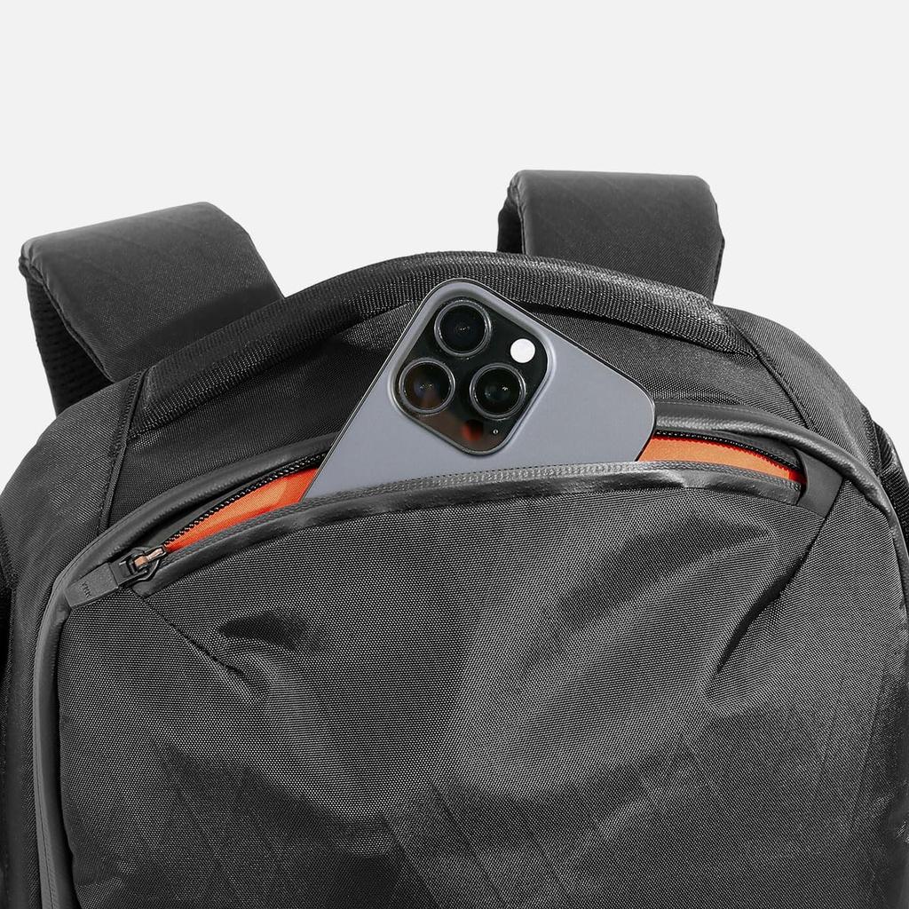 Air Slim Pack 2 X-Pac Tech Collection 39019 Black Backpack, BusinessCasual, Men's, Waterproof, Water-Repellent, Lightweight Nylon
