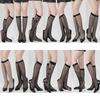 Doiaeskv Fishnet Socks Women Mesh Lace Knee Socks Sexy Ladies Long Socks Transparent Woman Summer High Socks Black Streetwear
