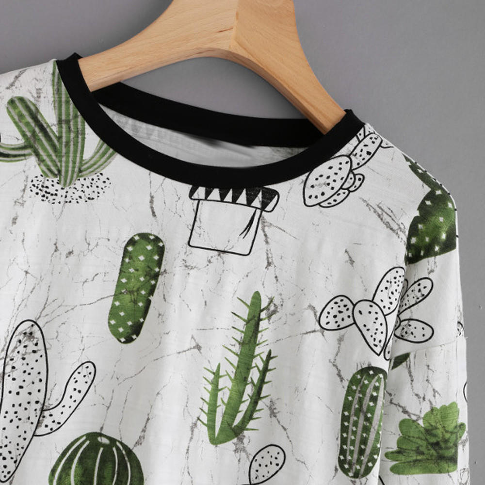 Classic Cactus Casual Cotton Sweatshirt