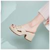 New 2025 Spring and Summer Platform Sandals Women's Casual Comfortable Large-size Metal Buckle Slippers . SKT