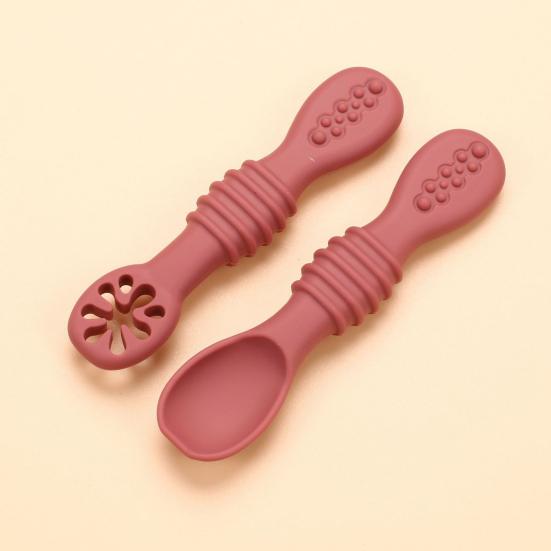 2Pcs Baby Feeding Spoons Dual Head Silicone Weaning Spoon for Infants Training Spoon BPA-Free Toddler Utensils