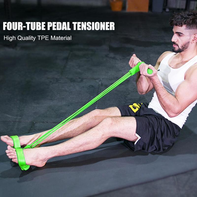 4 odporová elastická stahovací lana Cvičenec veslař Břicho posilovací pás Domácí posilovna Sportovní trénink Elastické pásy pro fitness vybavení