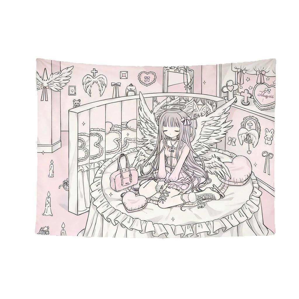 VIKAMA Kawaii Angel Backdrop Tapestry Chobits Cute Wall Hanging Perfect Home Decor for Living Room Bedroom Home Perfect Gift