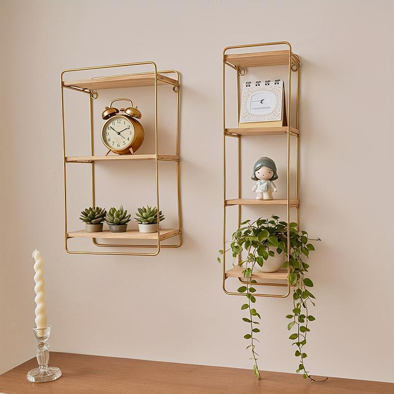 1 Stück Eingangsbereich Multifunktionales Wandmontiertes Vintage Eisen Dekoratives Regal Langlebig Europäischer Stil Robust 49,5x13x12cm